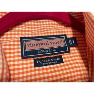 Vineyard Vines Shirt Classic Fit Tucker Orange Gingham Check Size Mens Medium